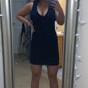 ❌SOLD❌ Windsor Blue Velvet-Mesh Dress